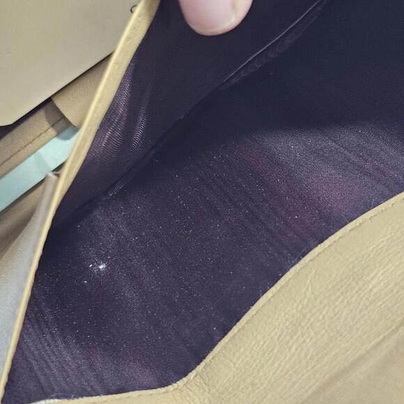 Vintage Bosca Women’s Leather Travel Wallet Checks/Cards-BiFold/Snap Cream Tan - Picture 9 of 12